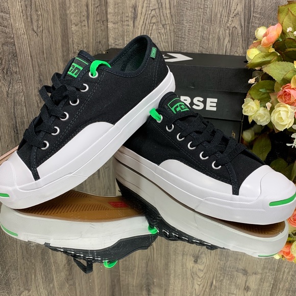 🛍 CONVERSE JR PRO OP OX BLACK black/acid green/w - Picture 8 of 8